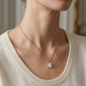 จี้เพชร Solitaire Pendants ทรงรี หุ้มขอบเลื่อน จาก RockHer