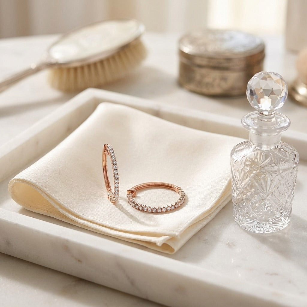 Diamond Micro Pave Hoops in 14K Rose Gold - editorial