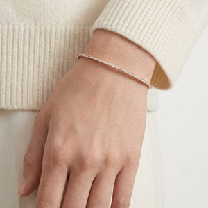 สร้อยข้อมือ ฝังปาเว่ ตัวเรือนทองคำชมพู 14K จาก RockHer