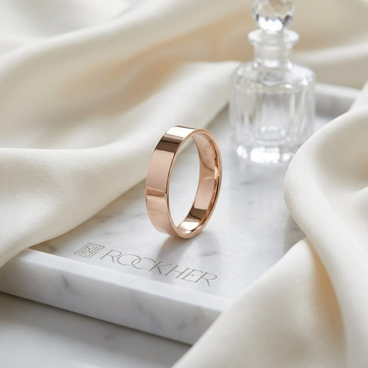 แหวนแต่งงาน ตัวเรือนทองคำชมพู 14K จาก RockHer