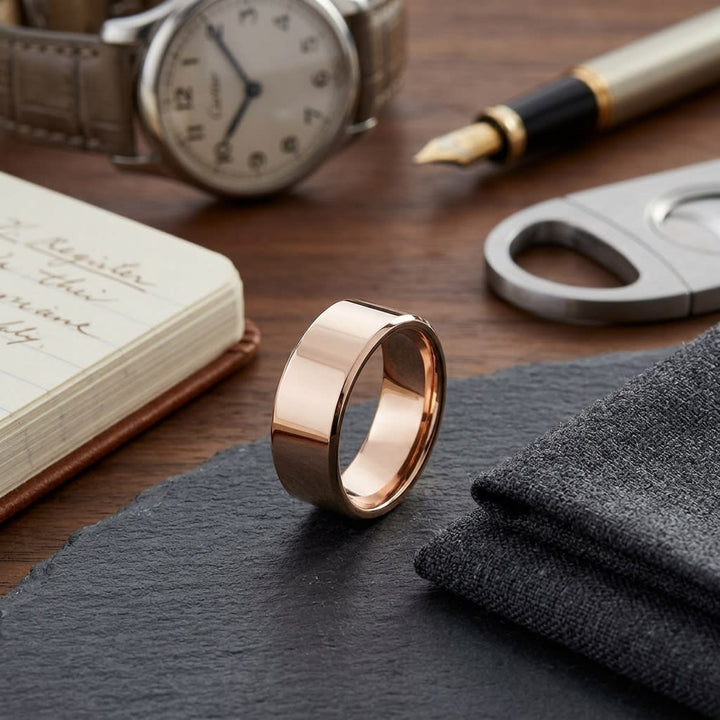 แหวนแต่งงาน ตัวเรือนทองคำชมพู 14K จาก RockHer