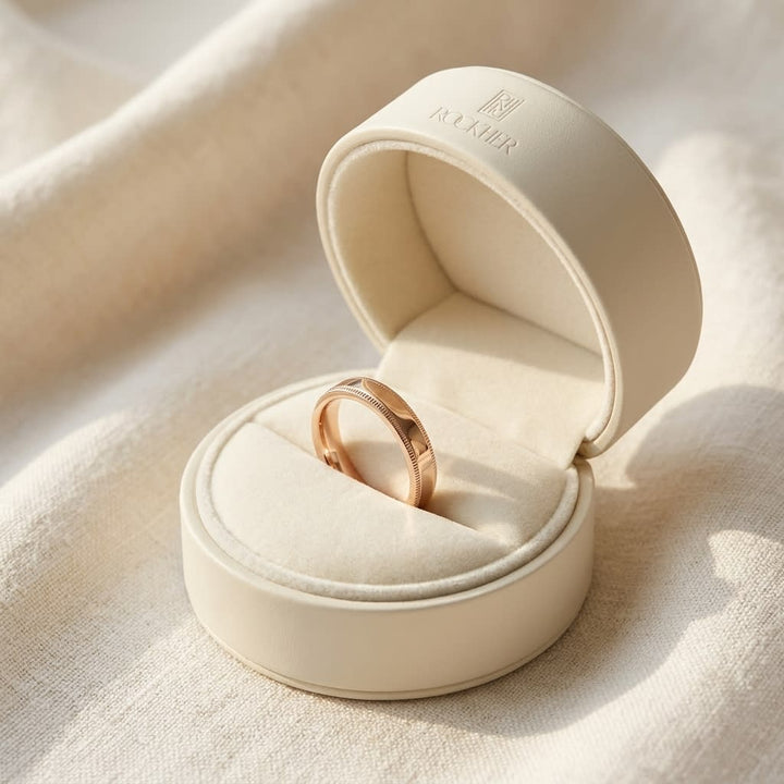 แหวนแต่งงาน ตัวเรือนทองคำชมพู 14K จาก RockHer