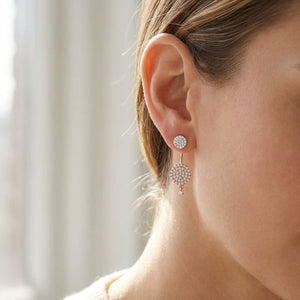 ต่างหูเพชร ฝังปาเว่ ตัวเรือนทองคำชมพู 14K จาก RockHer