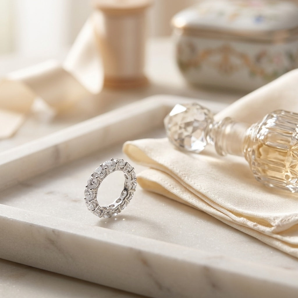 Diamond Ring in 14K White Gold - editorial