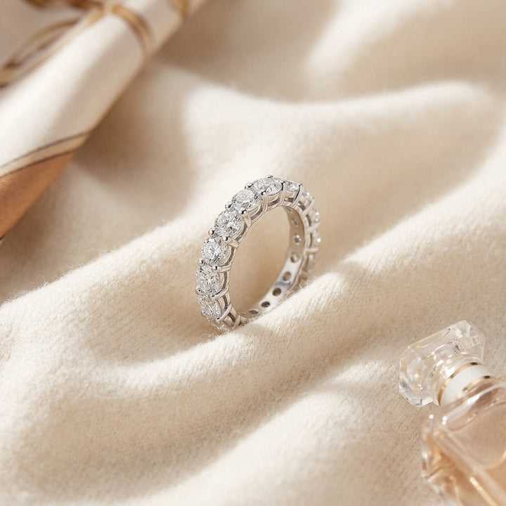 Diamond Ring in 14K White Gold - flat lay