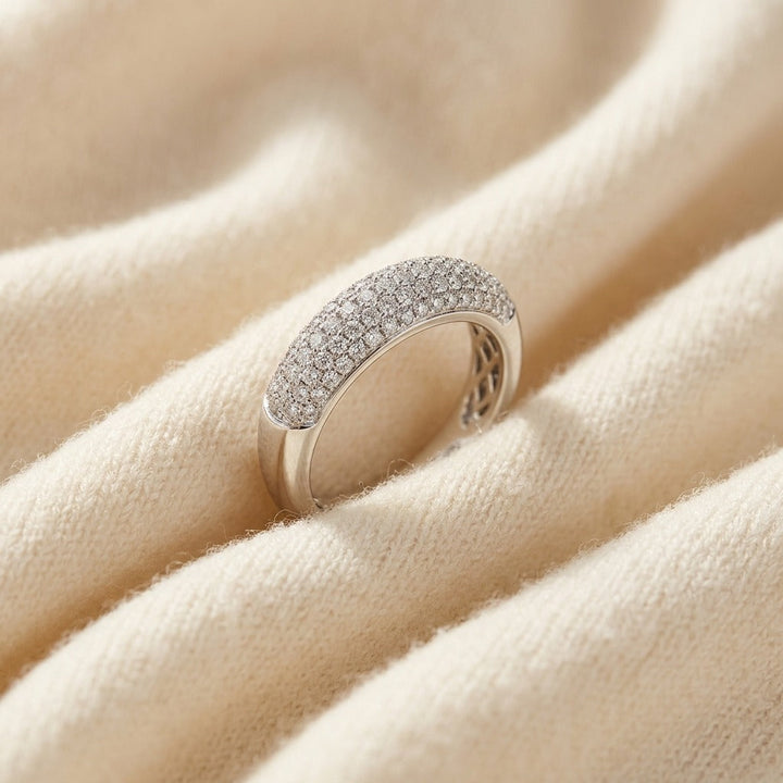 Pave Diamond Band in 14K Gold 1/4 Ct. Tw. in 14K White Gold - flat lay