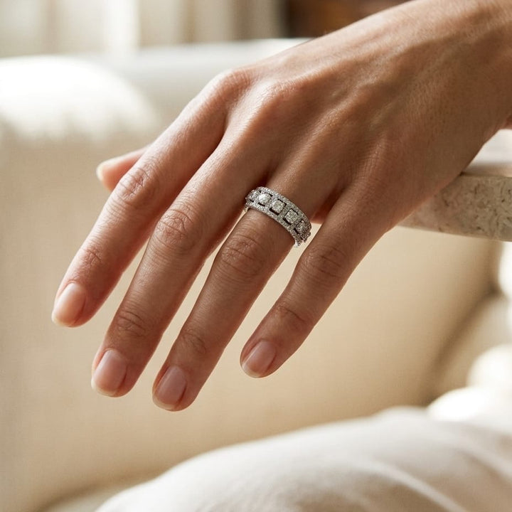 แหวนเพชร ตัวเรือนทองคำขาว 14K จาก RockHer
