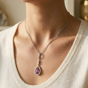 สร้อยคอเพชร ตัวเรือนทองคำขาว 14K จาก RockHer