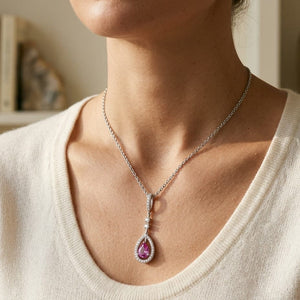 สร้อยคอเพชร ตัวเรือนทองคำขาว 14K จาก RockHer