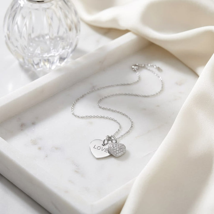 จี้เพชร ทรงหัวใจ ตัวเรือนทองคำขาว 14K จาก RockHer