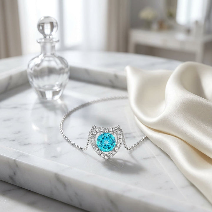 สร้อยคอเพชร ทรงหัวใจ ตัวเรือนทองคำขาว 14K จาก RockHer