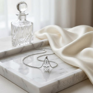 จี้เพชร Solitaire Pendants ทรงรี หุ้มขอบเลื่อน จาก RockHer
