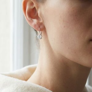 ต่างหูเพชร ตัวเรือนทองคำขาว 14K จาก RockHer