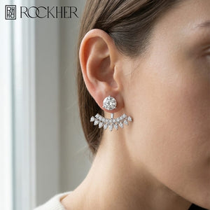 ต่างหูเพชร ตัวเรือนทองคำขาว 14K จาก RockHer