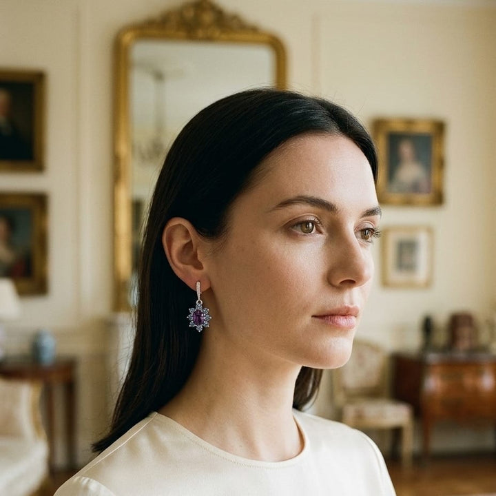 ต่างหูเพชร ตัวเรือนทองคำขาว 14K จาก RockHer