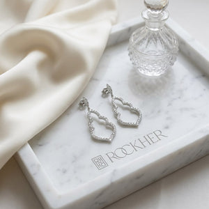 ต่างหูเพชร ตัวเรือนทองคำขาว 14K จาก RockHer