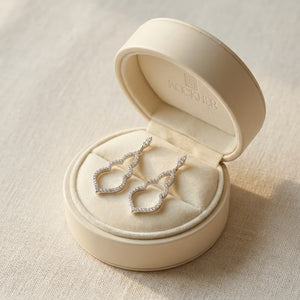 ต่างหูเพชร ตัวเรือนทองคำขาว 14K จาก RockHer