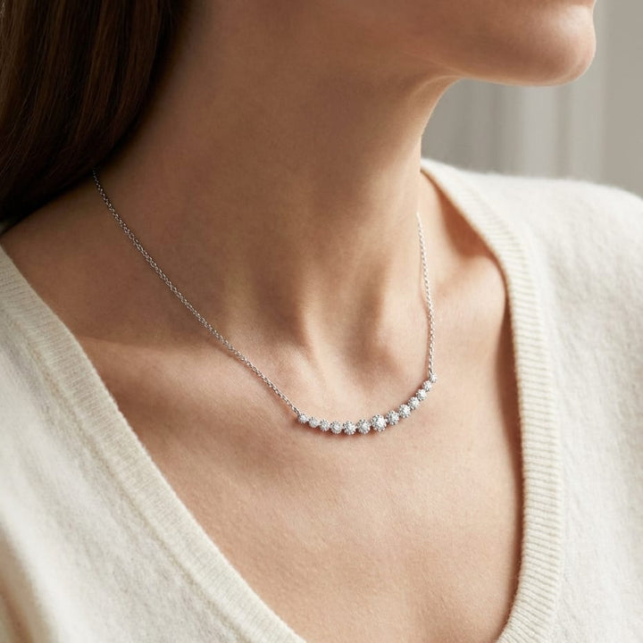 สร้อยคอเพชร ตัวเรือนทองคำขาว 14K จาก RockHer