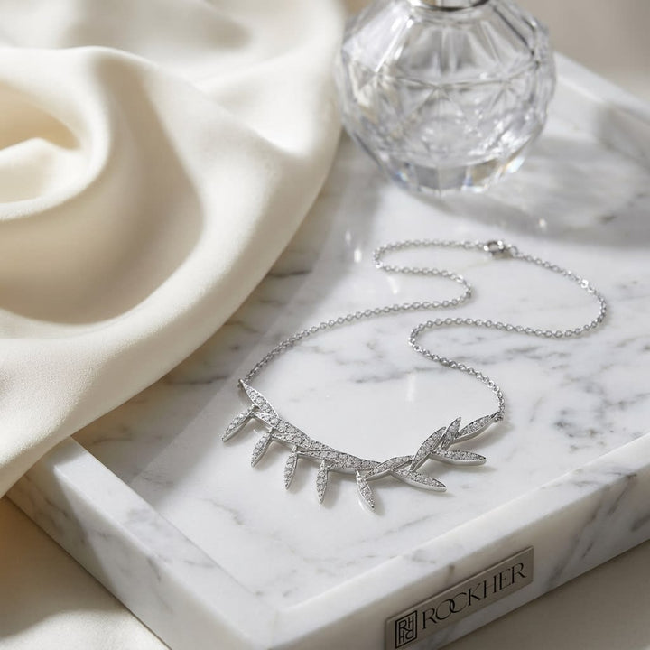 สร้อยคอเพชร ฝังปาเว่ ตัวเรือนทองคำขาว 14K จาก RockHer