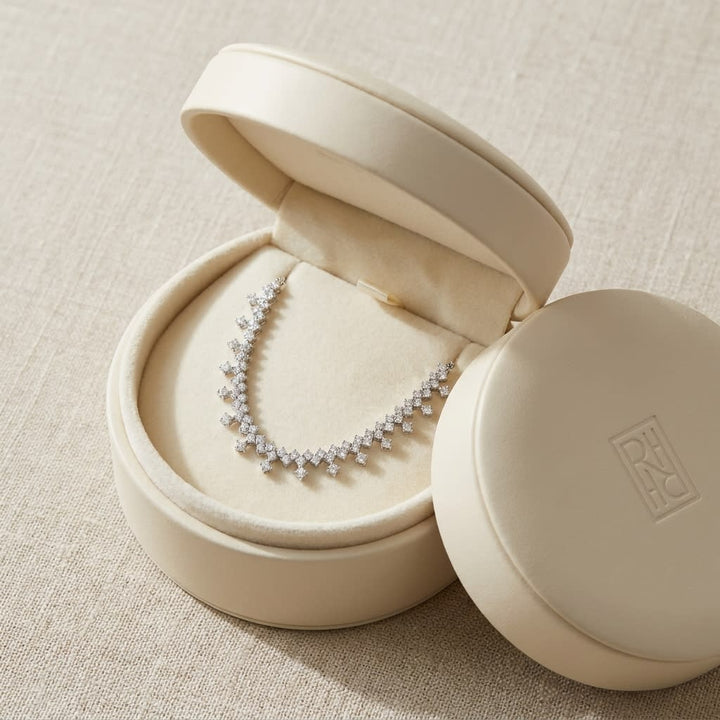 สร้อยคอเพชร ฝังหนาม ตัวเรือนทองคำขาว 14K จาก RockHer