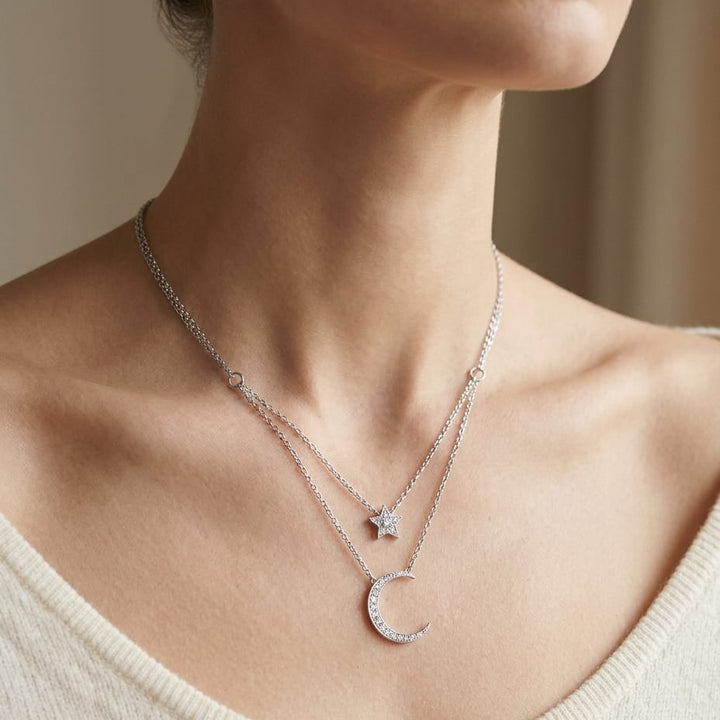 สร้อยคอเพชร ตัวเรือนทองคำขาว 14K จาก RockHer