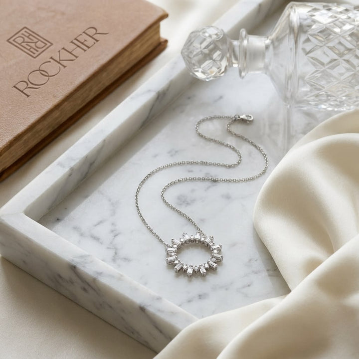 สร้อยคอเพชร ตัวเรือนทองคำขาว 14K จาก RockHer