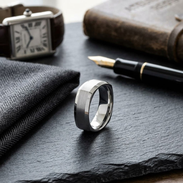 แหวนแต่งงาน ตัวเรือนทองคำขาว 14K จาก RockHer