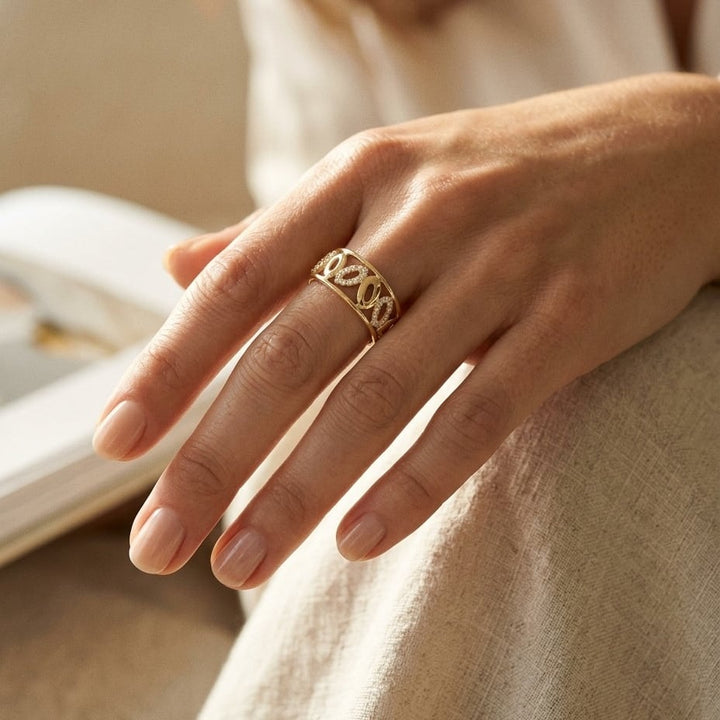 แหวนเพชร ตัวเรือนทองคำเหลือง 14K จาก RockHer