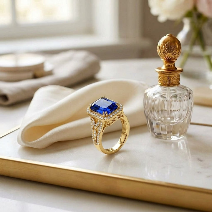 แหวนเพชร ฝังปาเว่ ตัวเรือนทองคำเหลือง 14K จาก RockHer