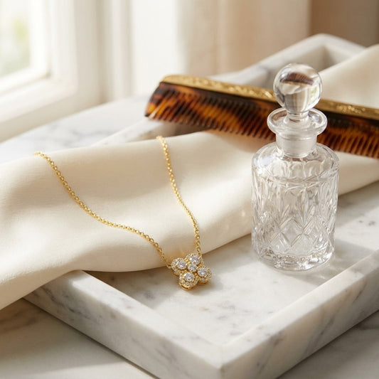 Diamond Clover Pendant 1/2ctw in 14K Yellow Gold - editorial