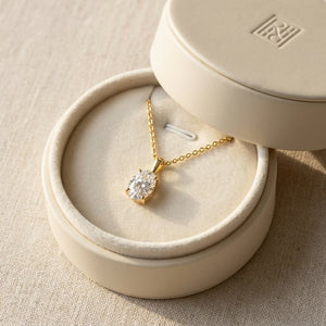 จี้เพชร Solitaire Pendants ทรงรี ฐานตะกร้า 4 หนาม จาก RockHer