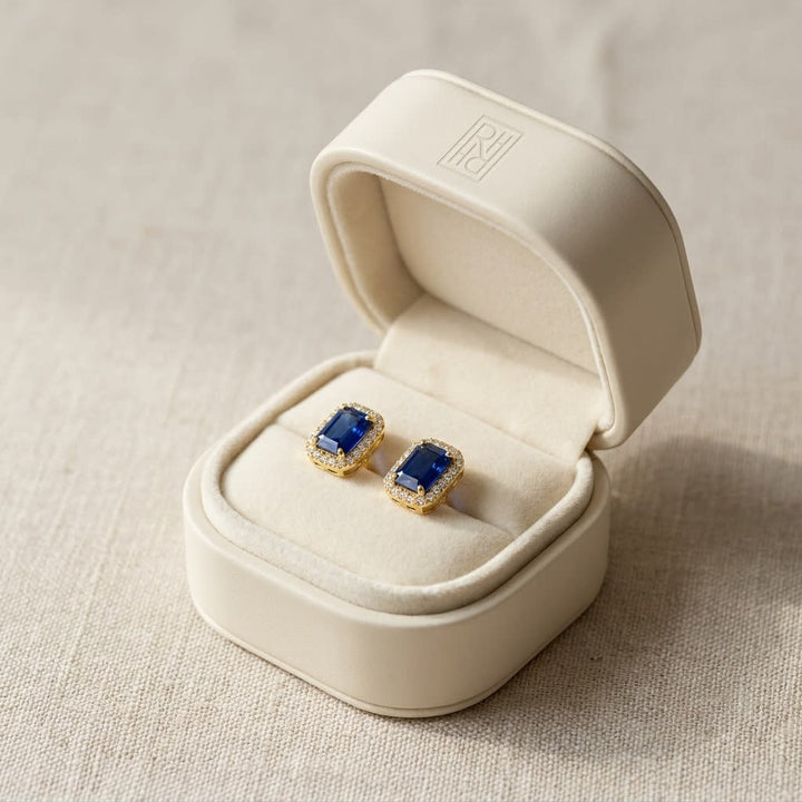 ต่างหูไพลิน ตัวเรือนทองคำเหลือง 14K จาก RockHer