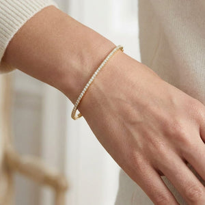 สร้อยข้อมือ ฝังปาเว่ ตัวเรือนทองคำเหลือง 14K จาก RockHer