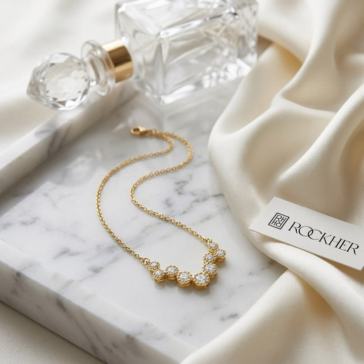 สร้อยคอเพชร ฝังหนาม ตัวเรือนทองคำเหลือง 14K จาก RockHer