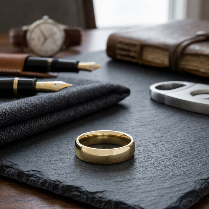 แหวนแต่งงาน ตัวเรือนทองคำเหลือง 14K จาก RockHer