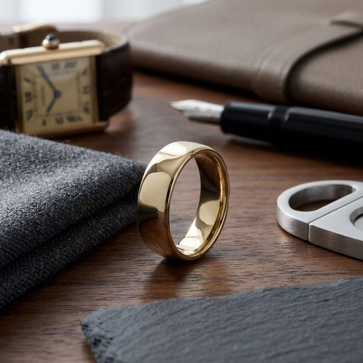 แหวนแต่งงาน ตัวเรือนทองคำเหลือง 14K จาก RockHer