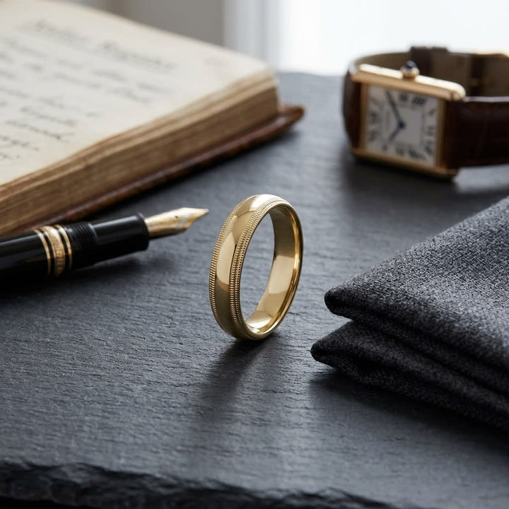 แหวนแต่งงาน ตัวเรือนทองคำเหลือง 14K จาก RockHer