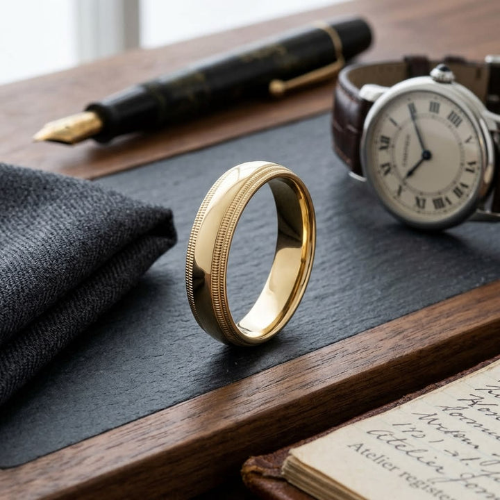 แหวนแต่งงาน ตัวเรือนทองคำเหลือง 14K จาก RockHer