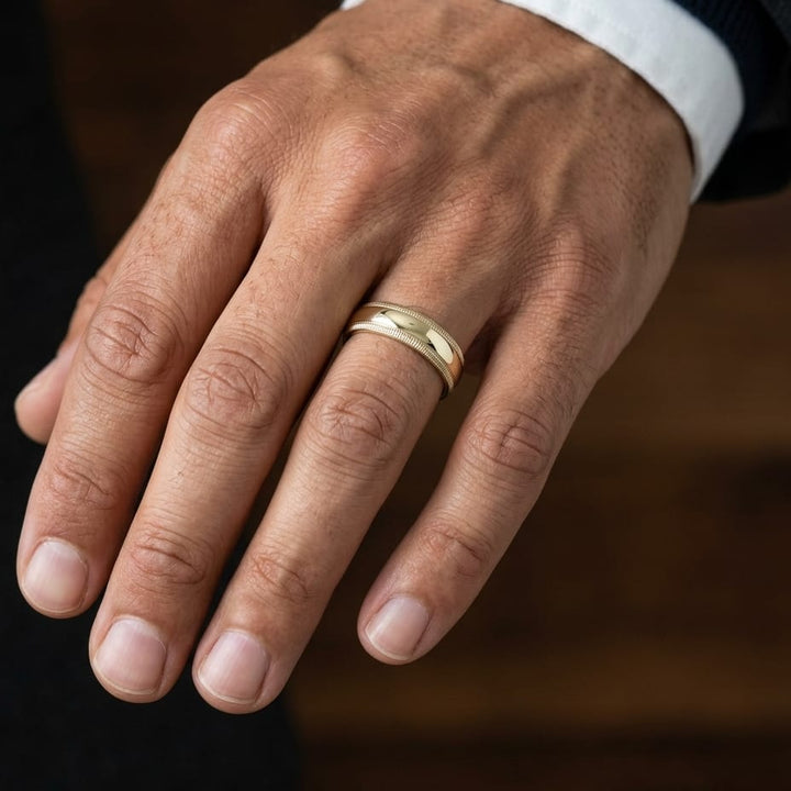 แหวนแต่งงาน ตัวเรือนทองคำเหลือง 14K จาก RockHer