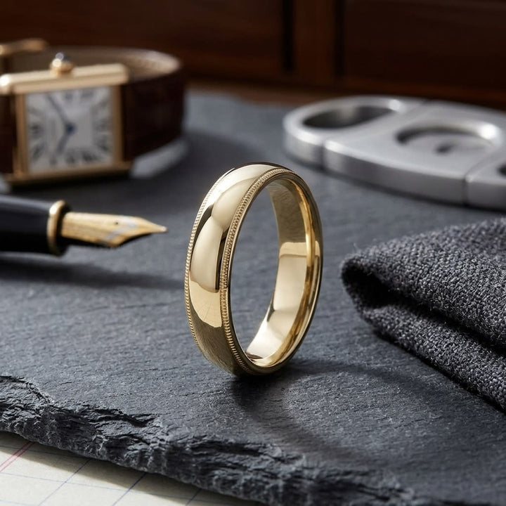 แหวนแต่งงาน ตัวเรือนทองคำเหลือง 14K จาก RockHer