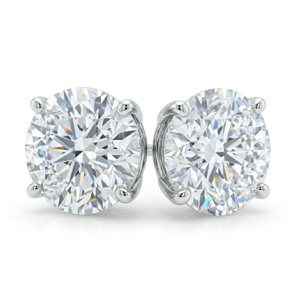 4-Prong Lab Diamond Stud Earrings | RockHer