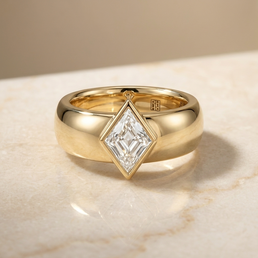 The Remi Select — Bezel-Set Cigar Band Kite in 18K Yellow Gold
