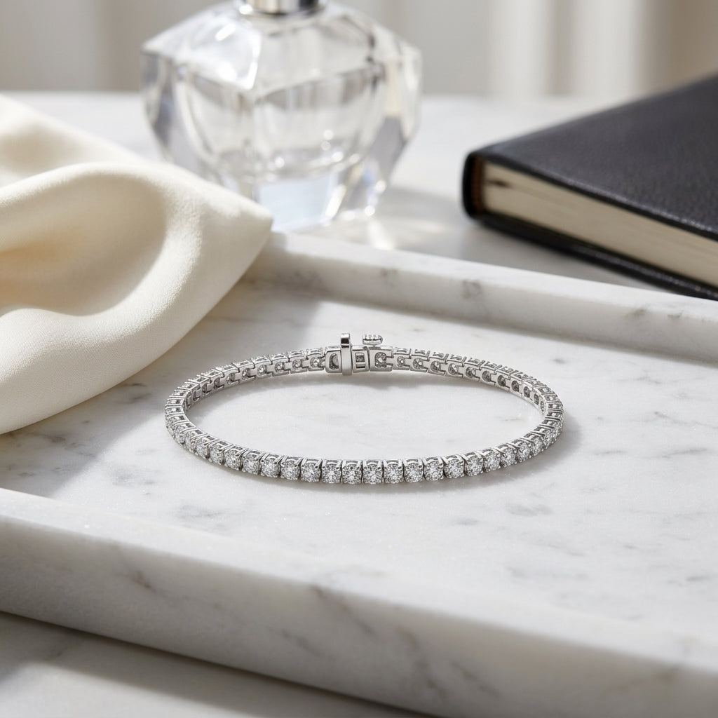 Diamond 4-Prong Tennis Bracelet in Platinum - lifestyle
