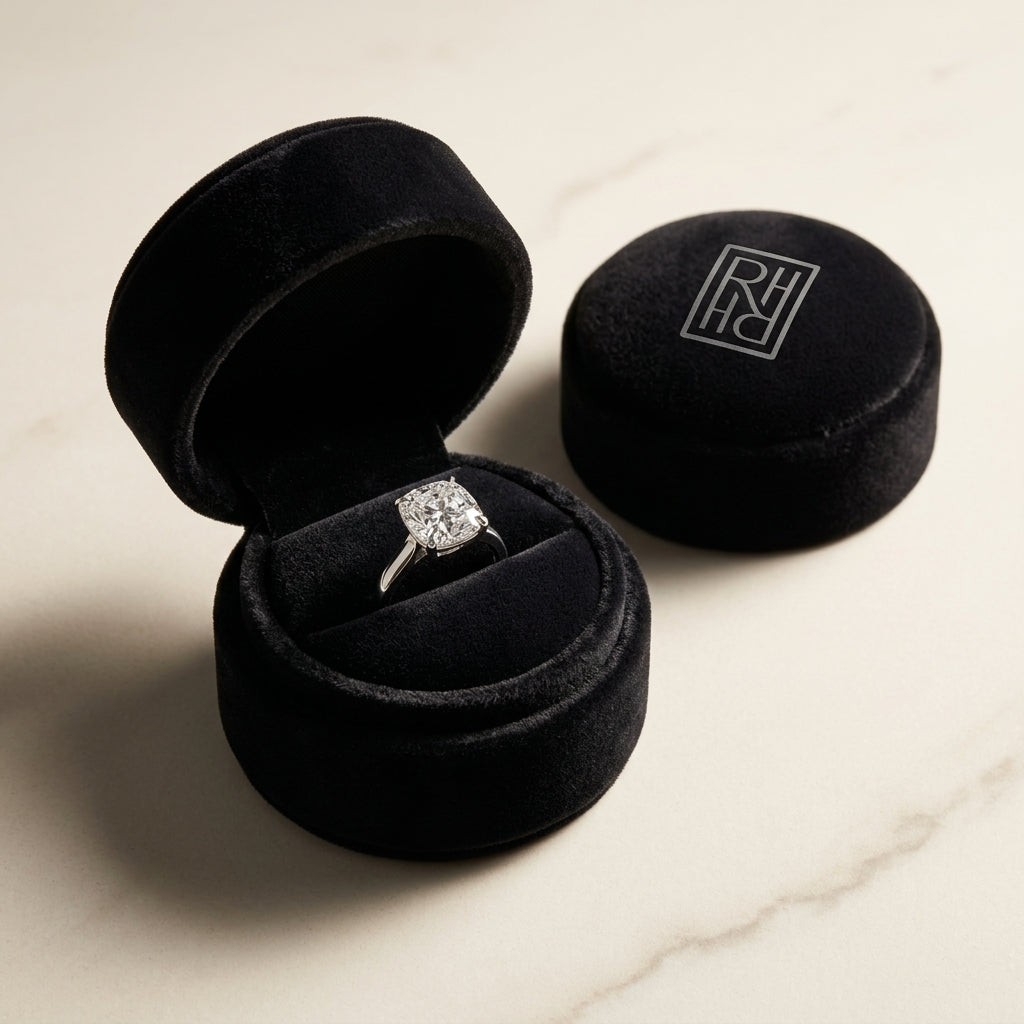 Platinum 4-prong Round Brilliant Diamond Stud Earrings (0.75 Ct. T.w., Vs1-vs2 Clarity, H-i Color), in navy velvet jewelry box