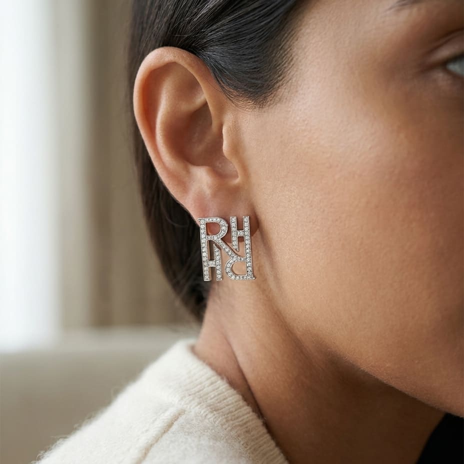 Platinum Bezel Set Round Brilliant Diamond Stud Earrings (0.32 Ct. T.w., Si1-si2 Clarity, J-k Color), worn close-up portrait