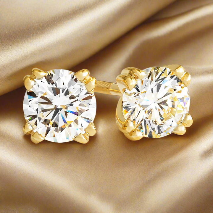 6ct tw Round Brilliant Lab Diamond Stud Earrings, in 14K White Gold – view 8 | RockHer