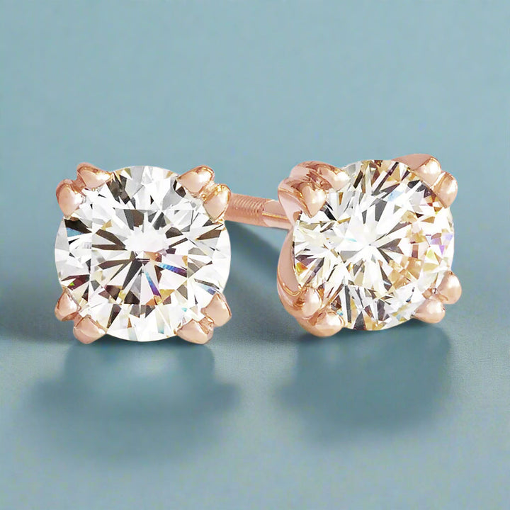 6ct tw Round Brilliant Lab Diamond Stud Earrings, in 14K White Gold – view 11 | RockHer
