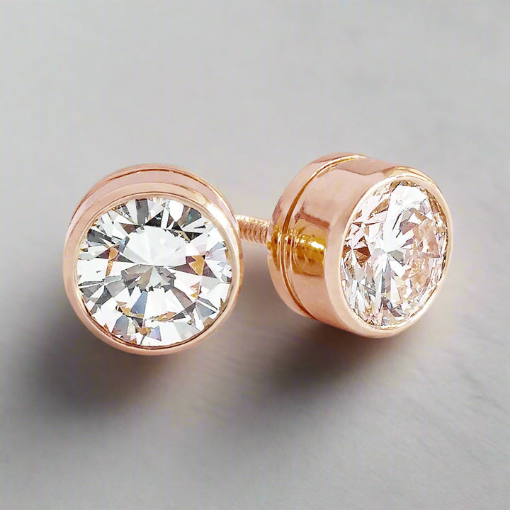 6ct tw Round Brilliant Lab Diamond Stud Earrings, in 14K White Gold – view 12 | RockHer
