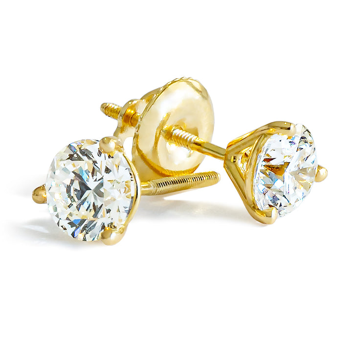 ต่างหูเพชรทรงกลมเจียระไนแบบ Brilliant น้ำหนักรวม 4.00 กะรัต สี D-F ไม่มีสี ความสะอาด VS เจียระไนแบบ Ideal ได้รับการรับรองจาก IGI เพชรสังเคราะห์จากห้องปฏิบัติการ IGI