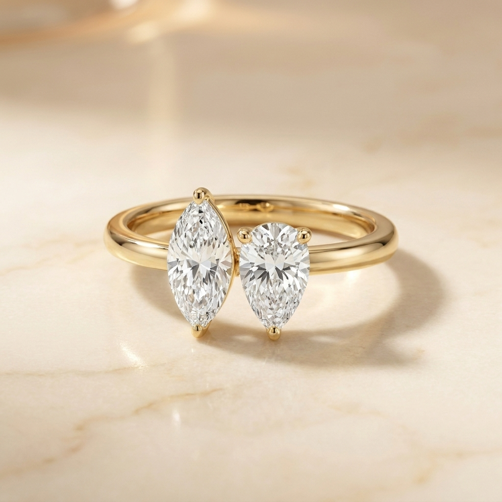 The Brandy — Toi et Moi Marquise & Pear - Hero on warm marble